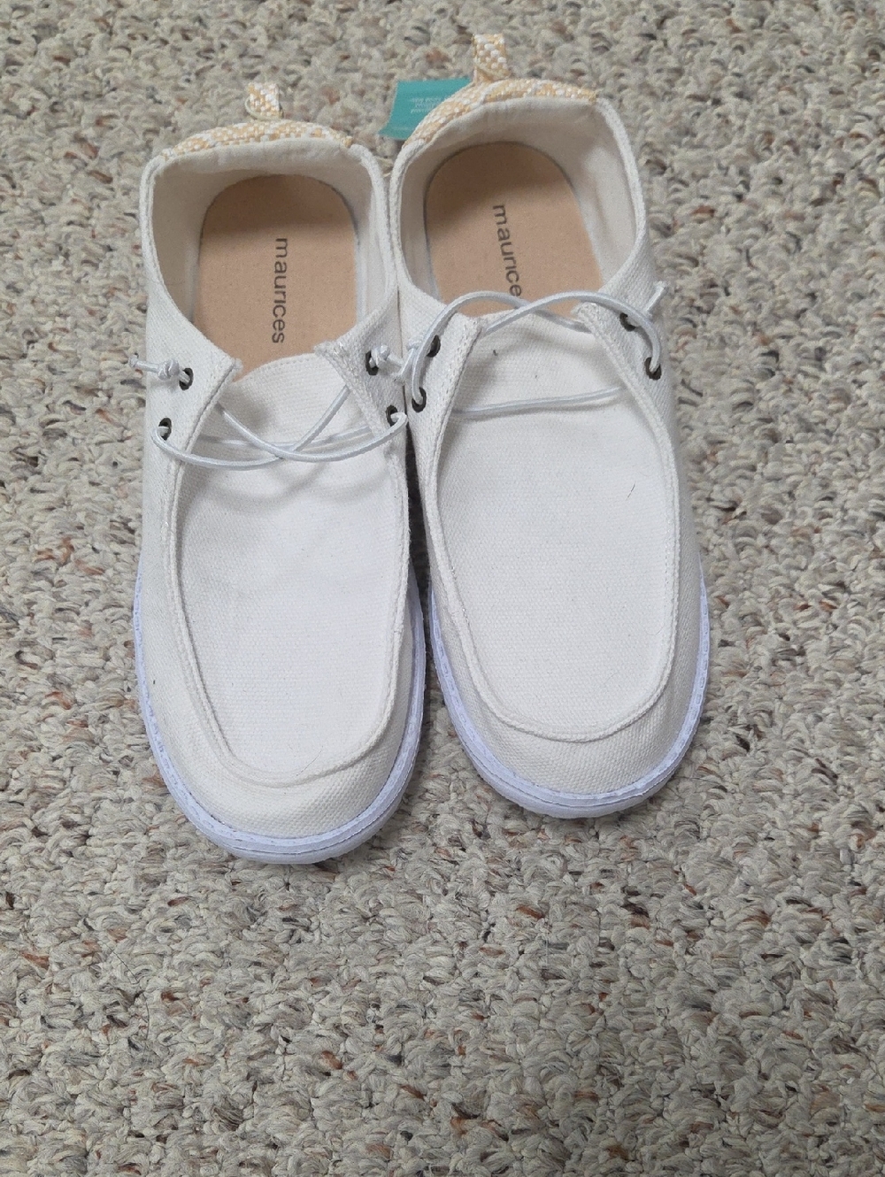 Maurices Women’s White Canvas Boat Shoes
